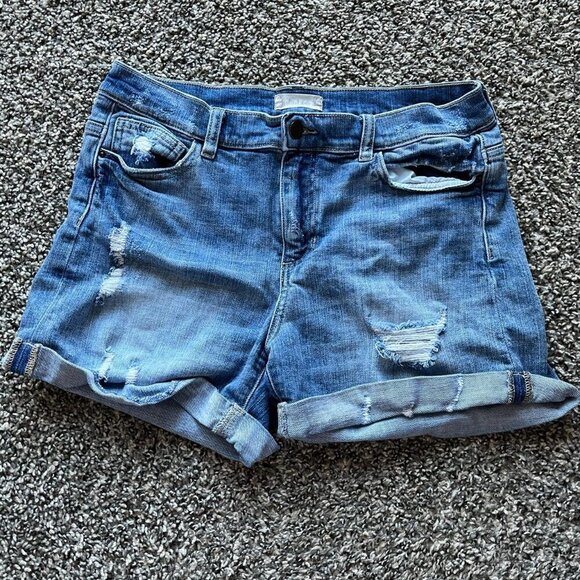 Altar'd State Pants - Altar'd State Blue Distressed Denim Shorts Size 11 Coquette Denim Festival Jorts